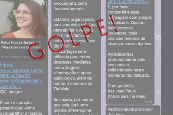 Família de professora que faleceu em acidente alerta sobre golpe usando a tragédia