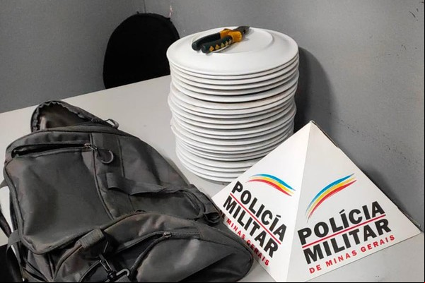 Homem furta até os pratos de restaurante em Patos de Minas, mas acaba preso pela PM